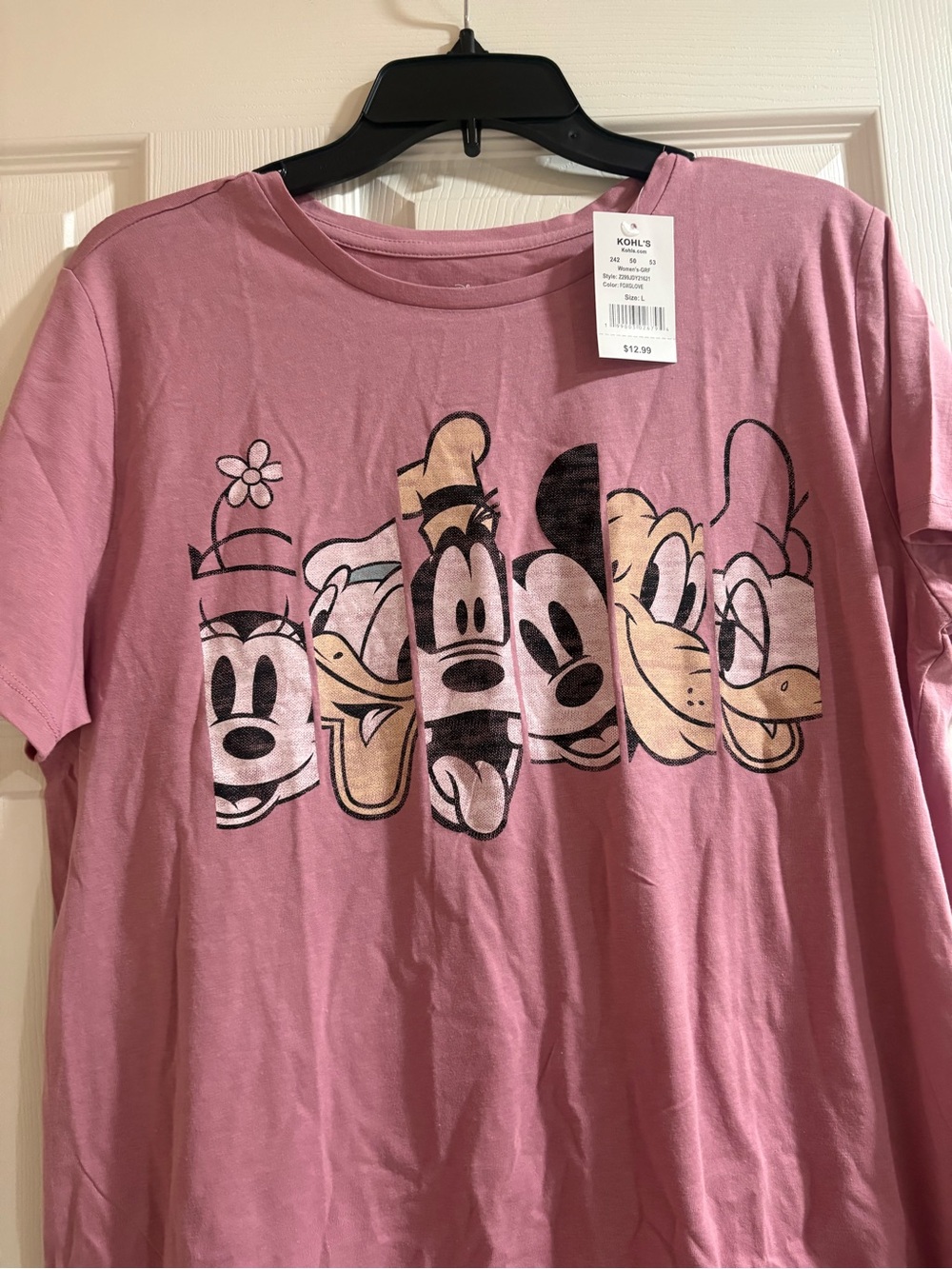 Disney Mauve Pink Short Sleeve Graphic Tee - Classic Disney Faces